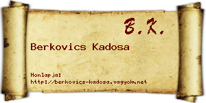 Berkovics Kadosa névjegykártya