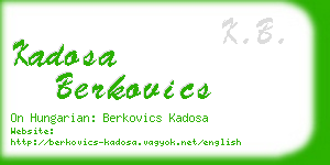 kadosa berkovics business card